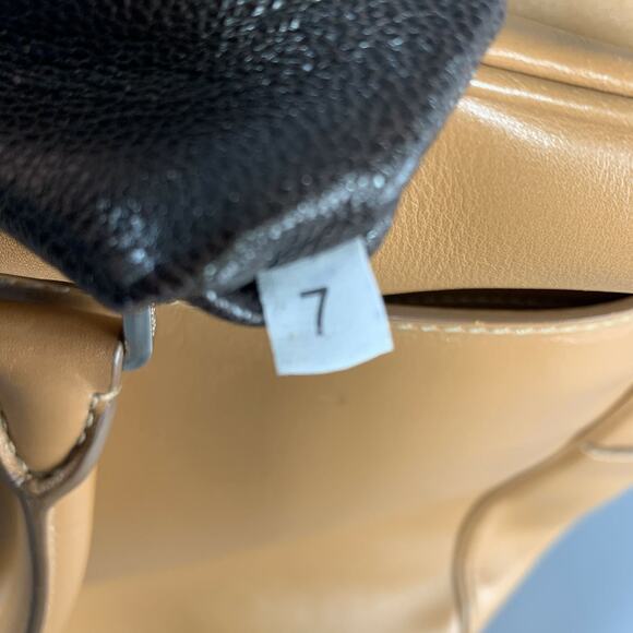 PRADA Tan Cream Color Block Leather Overnight Bags - Picture 14 of 15